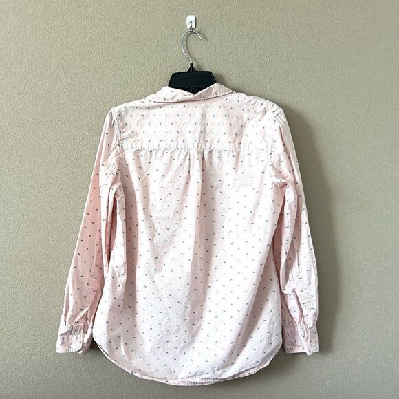 GAP Pink Clip Dot Fitted Boyfriend Shirt - Picture 8 of 10